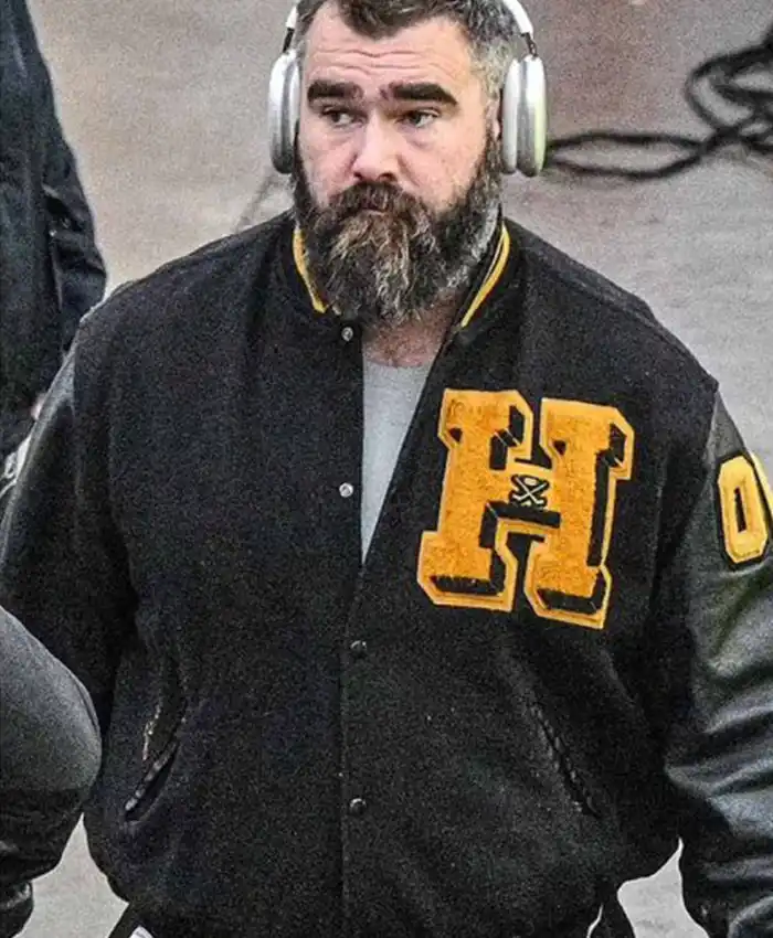 High School Jason Kelce Black Varsity Jacket