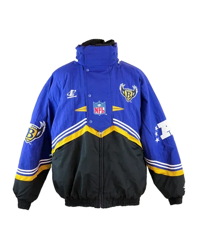 Hill Baltimore Ravens Blue Vintage Jacket With Patches