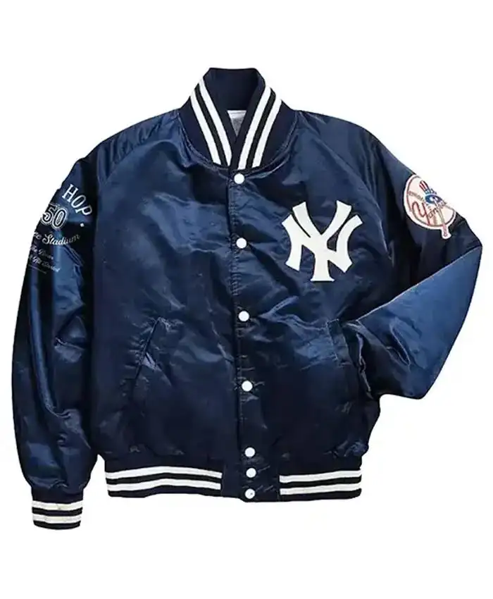 Hip Hop NY Yankees Navy Blue Letterman Varsity Jacket