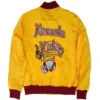 Home Alone Gus Polinski Kenosha Kickers Yellow Satin Bomber Jacket On Sale