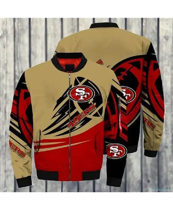 Ida Brekke San Francisco 49ers Printed Bomber Jacket