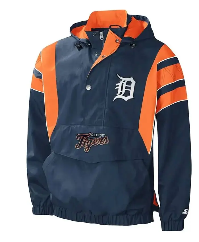 Impact Detroit Tigers Color Block Half Zip Jacket
