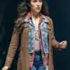 Izzy Bowin TV Series The Flash Season 04 Miranda MacDougall Brown Leather Coat