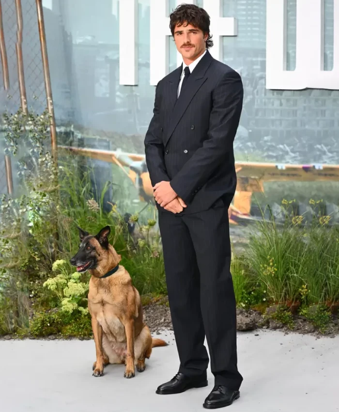 Jacob Elordi The Dog Stars 2026 Black Pinstripe Suit
