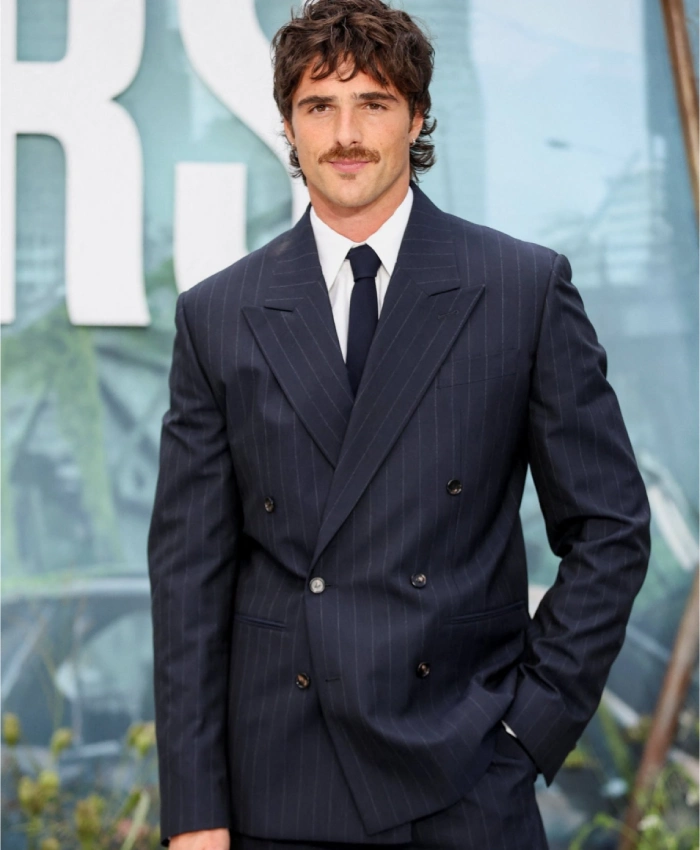 Jacob Elordi The Dog Stars 2026 Pinstripe Double Breasted Suit