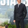 Jacob Elordi The Dog Stars Black Pinstripe Double Breasted Suit
