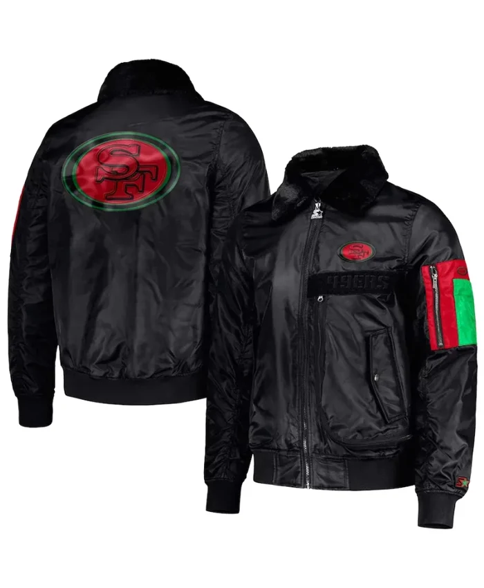 Jan Lakin San Francisco 49ers Black Bomber Jacket