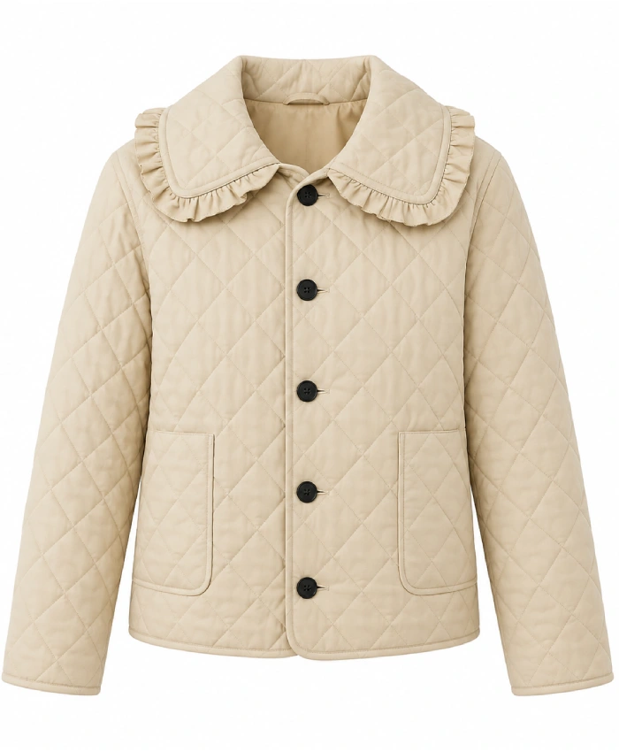 Jasmine Roth Mini TV Series Roast My Rental 2026 Quilted Beige Jacket