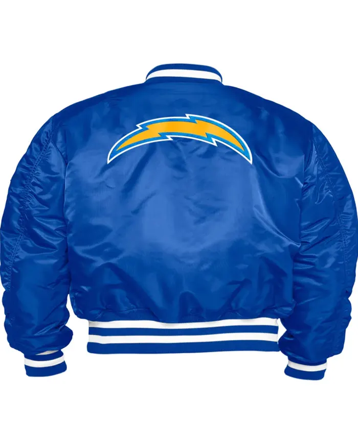 Alternative view of Jayce Los Angeles Chargers Blue Bomber Jacket