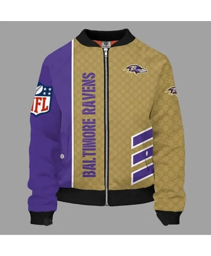 Jeff Baltimore Ravens Full-Zip Bomber Jacket