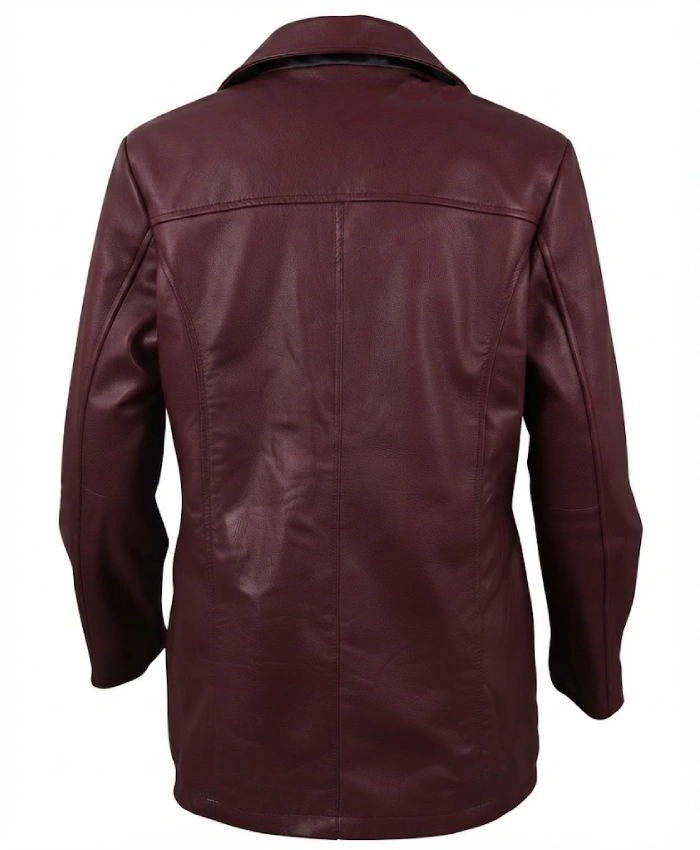 Jennifer Aniston TV Series Friends Rachel Green Maroon Real Leather Jacket