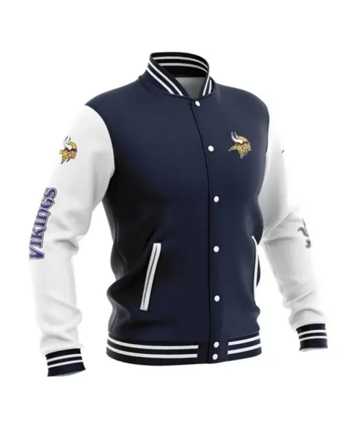 Jens Baltimore Ravens Blue and White Baseball Varsity Jacket