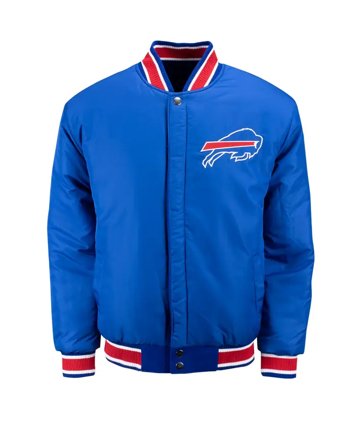 Jim Buffalo Bills Blue Full-Zip Bomber Jacket