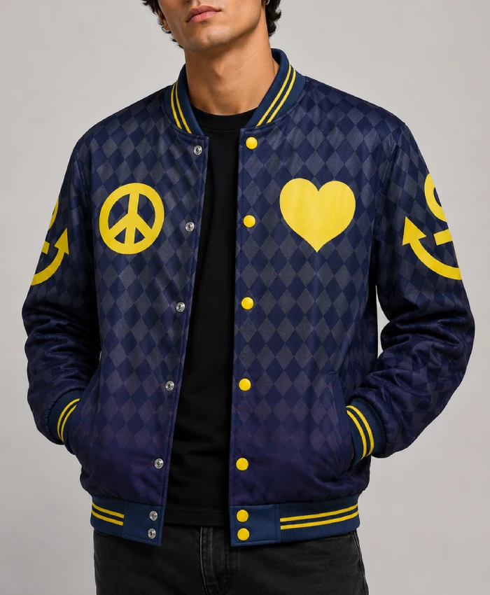 JoJos Bizarre Adventure Diamond Is Unbreakable Josuke Higashikata Checkered Varsity Jacket