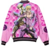 JoJos Bizarre Adventure Giorno Giovanna Full Snap Pink Varsity Jacket