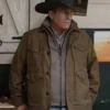 John Dutton Yellowstone Season 5 Brown Cotton Jacket