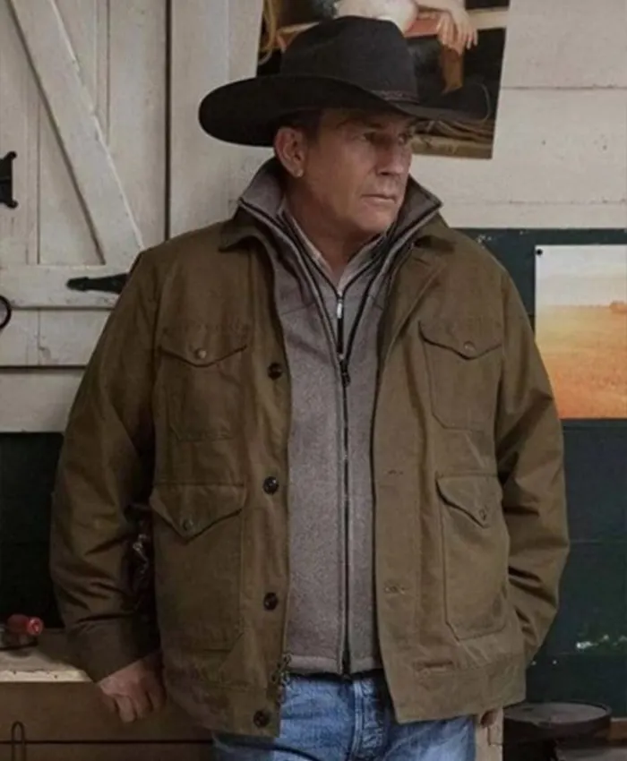 John Dutton Yellowstone Season 5 Brown Cotton Jacket