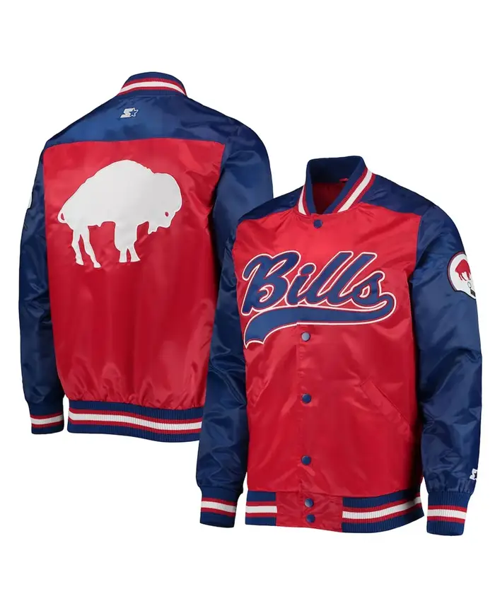 Johnnie Buffalo Bills Team Full-Snap Satin Varsity Jacket