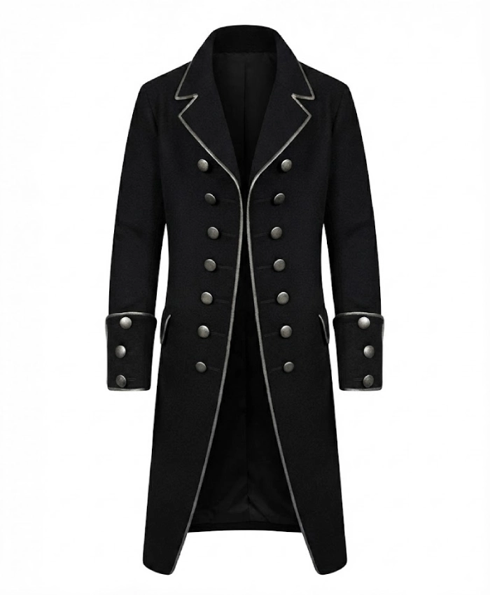 Johnny Depp Halloween Gothic Black Long Coat - Image 3