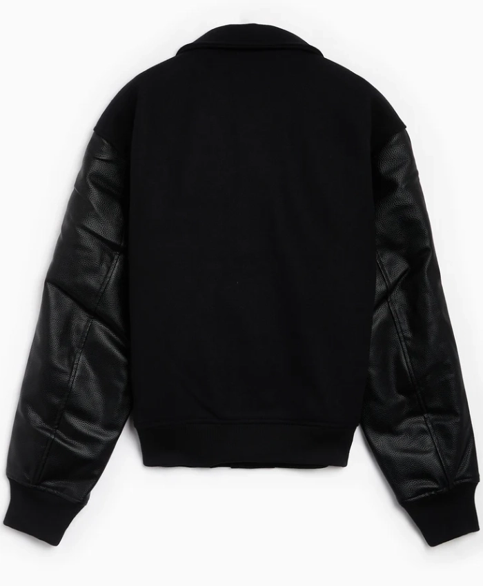 Jordan Flight Red And Black Wool Leather Varsity Jacket