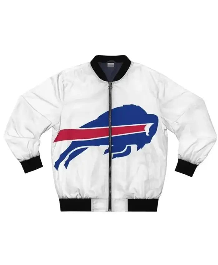 Jose NFL Buffalo Bills Printed White Bomber Jacket