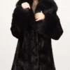 Josephine Black Mink Fur Hooded Jacket