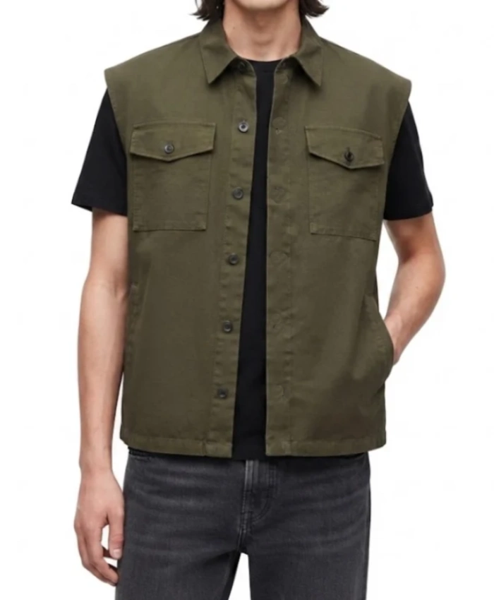 Josh Lawson Movie Mortal Kombat Kano Green Cotton Costume Vest Sale