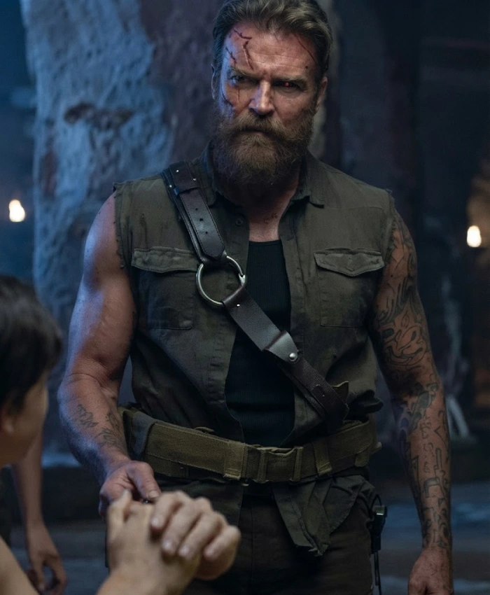 Josh Lawson Movie Mortal Kombat Kano Green Cotton Costume Vest