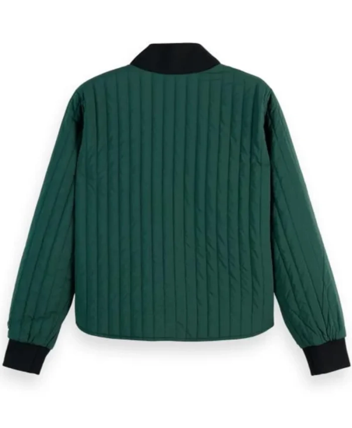 Judith Burton Ride or Die S01 Hannah Waddingham Green Reversible Quilted Bomber Jacket
