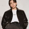 Jungkook BTS 2026 Calvin Klein Black Leather Jacket