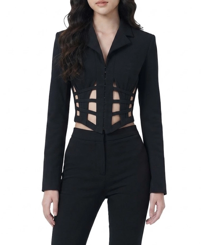 Juno Temple TV Series Ted Lasso Season 4 Keeley Jones Black Corset Blazer