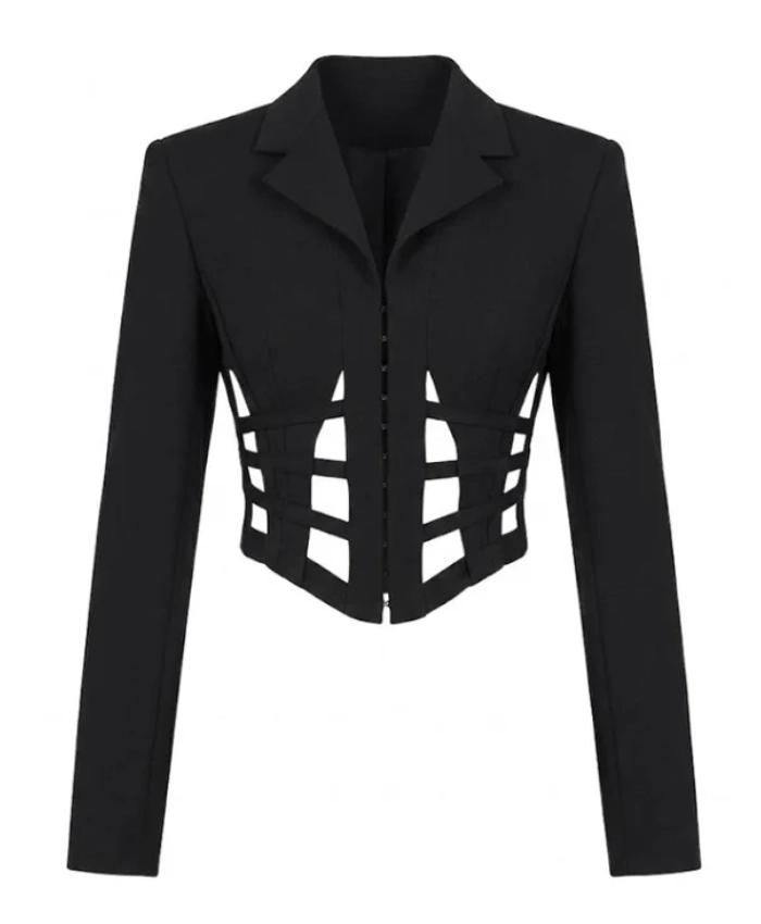 Juno Temple TV Series Ted Lasso Season 4 Keeley Jones Black Cropped Blazer