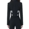 Juno Temple TV Series Ted Lasso Season 4 Keeley Jones Black Cropped Corset Blazer