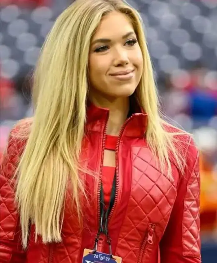 Kansas City Chiefs Gracie Hunt Red Leather Jacket