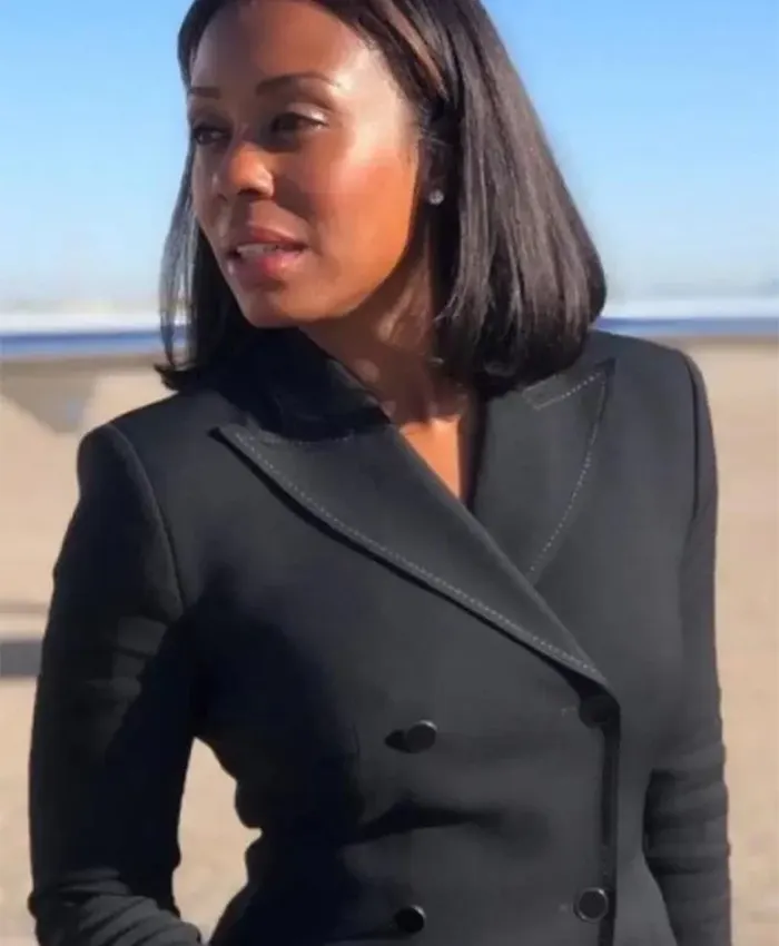 Karen Pittman Yellowstone Willa Hays Season 04 Black Pea Coat