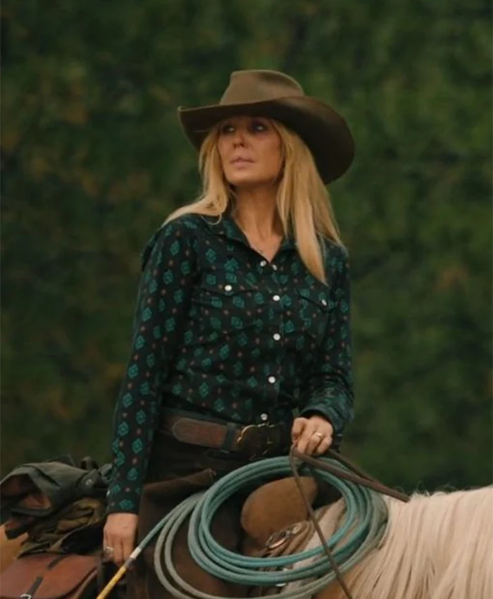 Kelly Reilly Beth Dutton Yellowstone S05 Printed Cotton Shirt