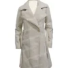 Kelly Reilly TV Series Yellowstone Beth Dutton Off White Wool Blend Womens Robe Coat