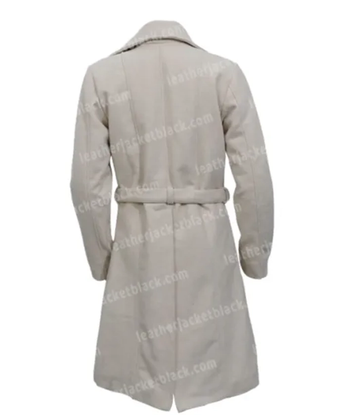 Kelly Reilly TV Series Yellowstone Beth Dutton Off White Wool Blend Womens Robe Coat For Sale