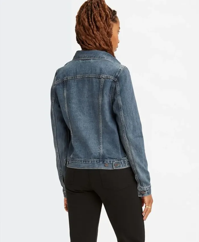 Kelly Reilly TV Series Yellowstone Beth Dutton Women Shirt Style Jean Blue Denim Jacket
