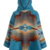 Kelly Reilly Yellowstone Season 03 Episode 06 Beth Dutton Blanket Turquoise Blue Hooded Poncho Coat