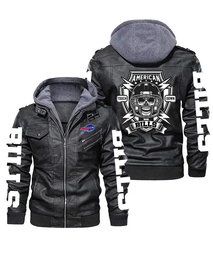 Kenny Buffalo Bills Leather Jacket With Hood Black