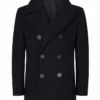 Kersey Naval Black Wool Peacoat