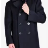 Kersey Naval Double Breasted Black Wool Peacoat Sale