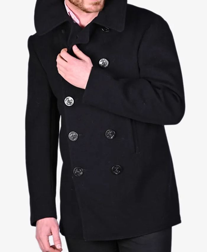 Kersey Naval Double Breasted Wool Peacoat