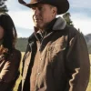 Kevin Costner TV Series Yellowstone John Dutton Brown Corduroy Blazer Dress Jacket