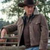 Kevin Costner TV Series Yellowstone John Dutton Corduroy Brown Jacket