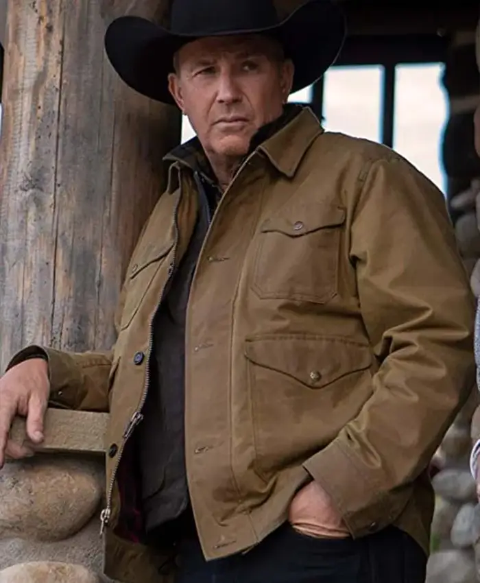 Kevin Costner TV Series Yellowstone John Dutton Faux Fur Lining Corduroy Dark Brown Jacket