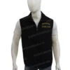 Kevin Costner TV Series Yellowstone John Dutton Mens Black Wool Zip Up Vest