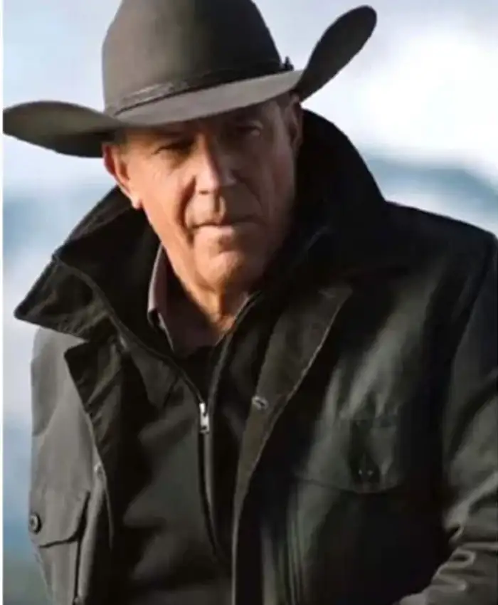 Kevin Costner TV Series Yellowstone Season 2 John Dutton Grey Cotton Military Field Jacket For Sale
