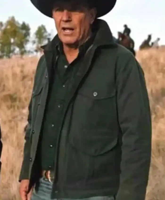 Kevin Costner TV Series Yellowstone Season 2 John Dutton Grey Cotton Military Field Jacket